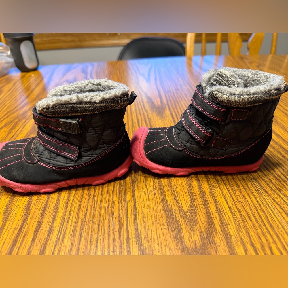 Child of Mine Black and Pink Quilted Boots